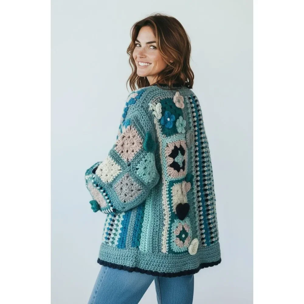 THE SECRET GARDEN Handmade Crochet Cardigan - Picture 1 of 8